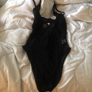 black sheer body suit